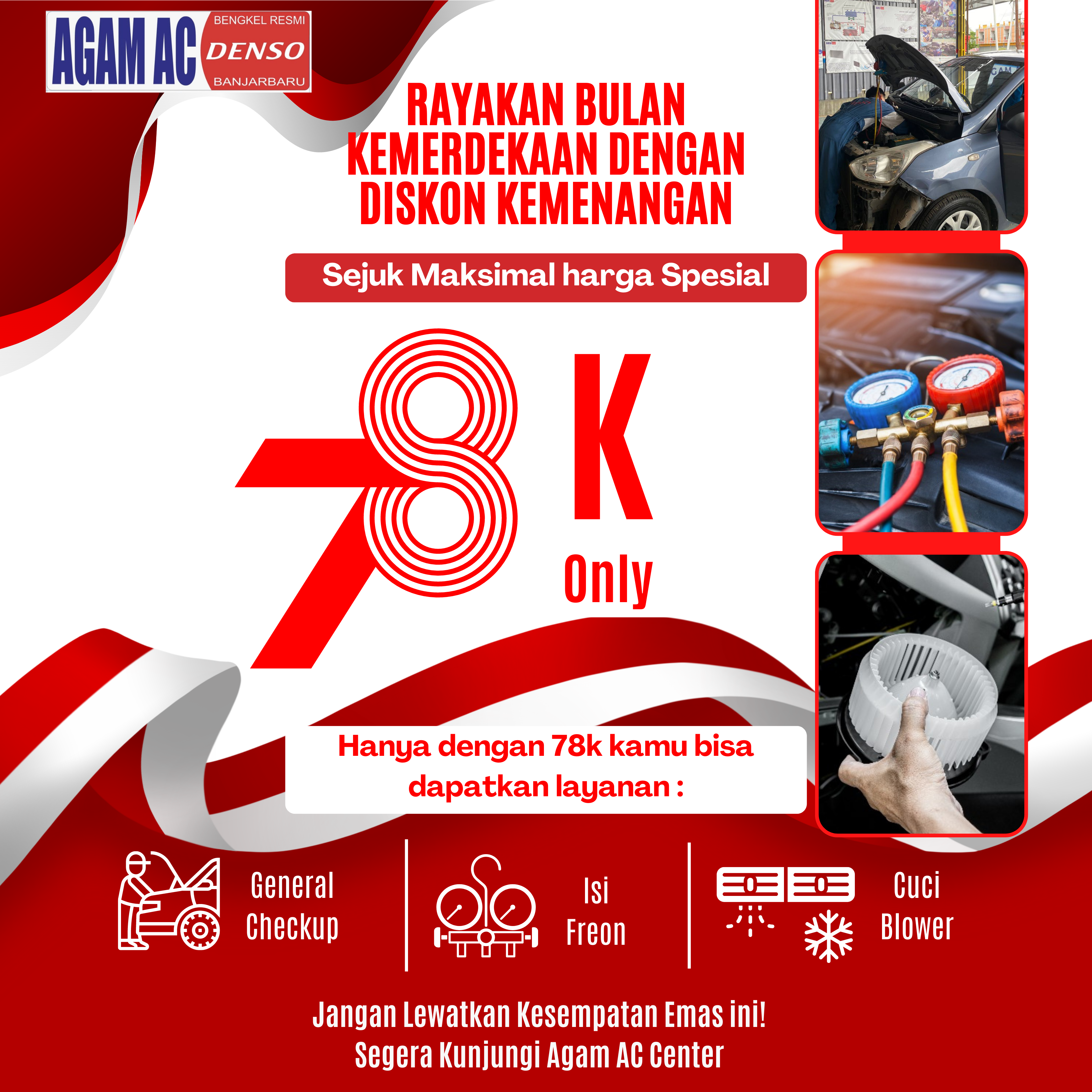 Bengkel AC Banjarbaru, Servis AC Banjarbaru, Agam AC Center Kalimantan Selatan, Bengkel Resmi Denso, agamacmobil.com, tim profesional dan berkualitas serta terdepan di Banjarbaru